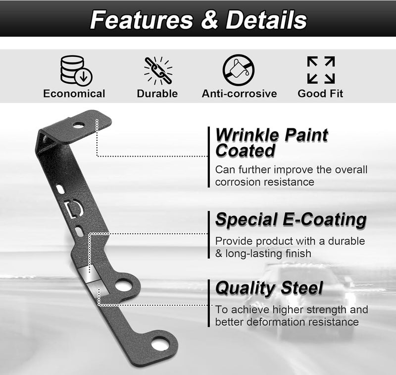 ROMELACK Ditch Light Bracket Hood Hinge LED Brackets Heavy duty Steel Compatible with Toyota Tacoma Fit 4Runner Fit Tundra 2022-2025 - Image 2